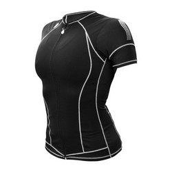 WOMEN SKIN COOLER TRI TOP SHORT SLEEVE BLACK